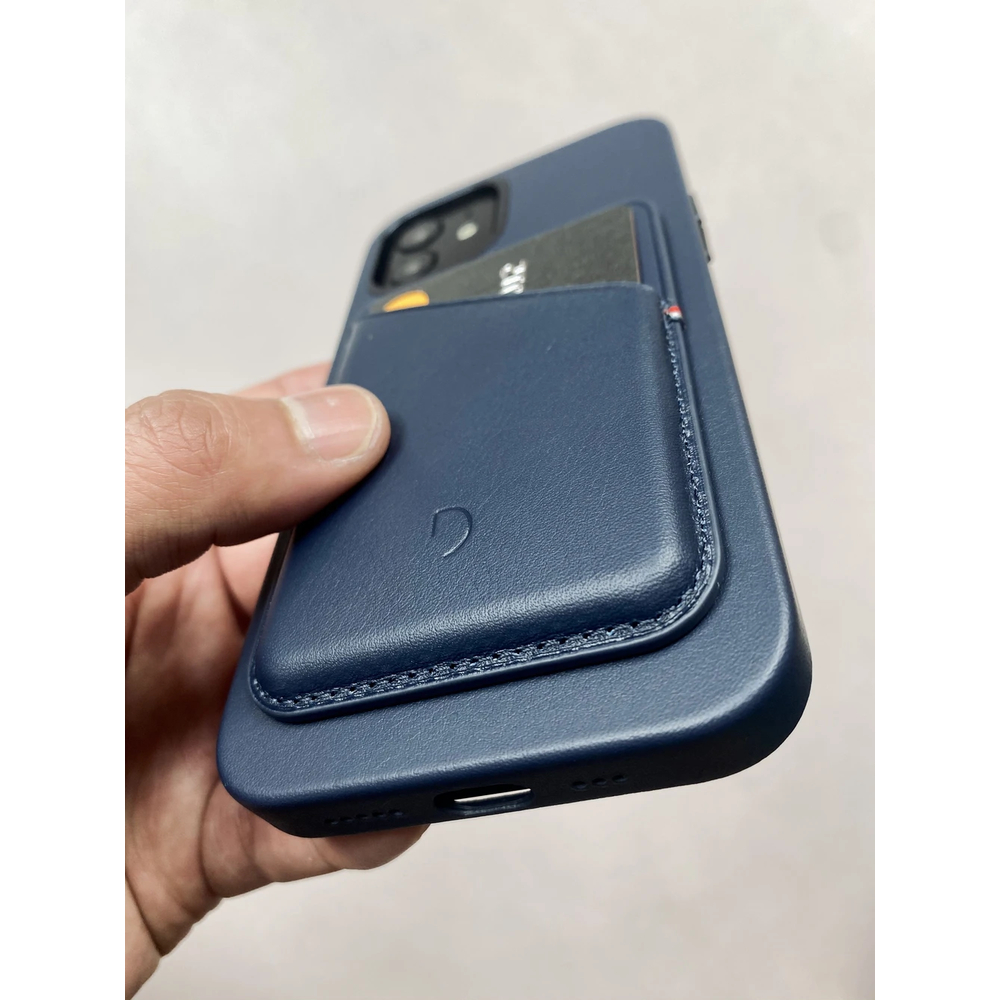 Чехол Decoded Leather Backcover - MagSafe для iPhone 12/12 Pro, кожа, синий